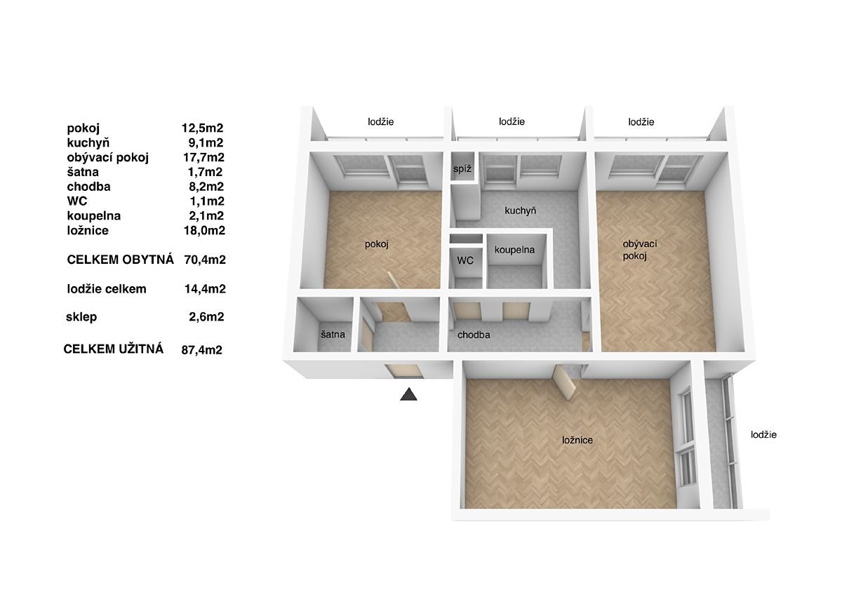 Prodej bytu 3+1 70 m² — fotografie 19